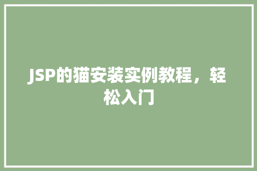 JSP的猫安装实例教程，轻松入门